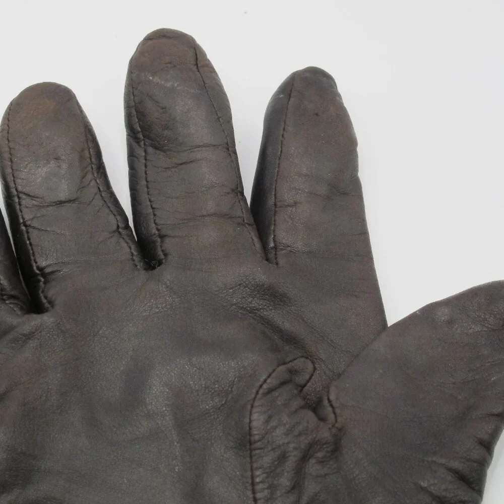 Leather dark brown, cashmere lined, 7.5 ladies gloves